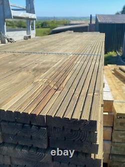 Heavy Duty Treated Decking Board Larch Softwood Timbers 28mm x 150mm