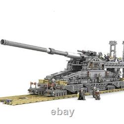 Heavy Gustav Railway Gun WW2 3846 Pieces 3 Soldiers