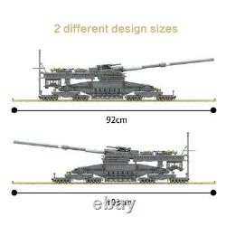 Heavy Gustav Railway Gun WW2 3846 Pieces 3 Soldiers