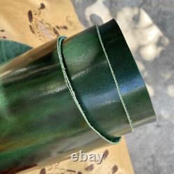 Heavy Oil Waxed Style 2.2mm Dark Green Leather Premium Pre-Cut Piece