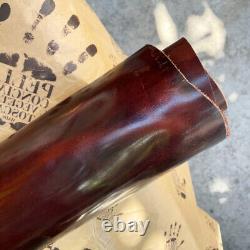 Heavy Oil Waxed Style 2.2mm Dark Red Leather Premium Pre-Cut Piece