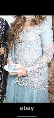 Heavy Pakistani Designer GOLU 3 Piece Wedding Outfit Size 8/10