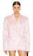 Helsa Heavy Satin Double Breasted Pink Suit Jacket Blazer Sz Small Oversized Nwt