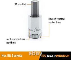 Hex Bit Socket Set 3/8Dr 12Pc Heavy Duty Hand Tool GearWrench 1 piece