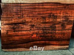 INSANELY RARE 1/2 x 20 x 28 Heavy Flamed Hawaiian KOA 1pc Explorer top