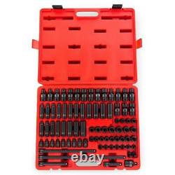 Impact Socket Set Drive Master Durable Heavy Duty Storage Case 80 Piece ANSI