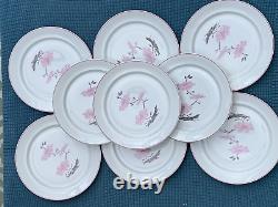 J L Coquet Limoges Samarra Shape Silk Flower Fleur de Soie Coffee Dinner Set