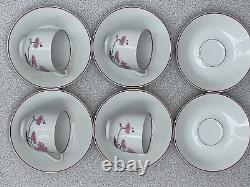 J L Coquet Limoges Samarra Shape Silk Flower Fleur de Soie Coffee Dinner Set