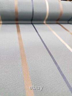 JACQUARD, ribbed texture. Sapphire blue. Blue/gold/ivory stripes. Heavy. 13.7m