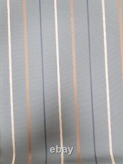 JACQUARD, ribbed texture. Sapphire blue. Blue/gold/ivory stripes. Heavy. 13.7m