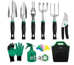 Job lot Gardening Tools with Gloves (11 Piece Heavy Duty)