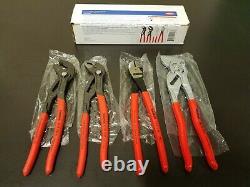 KNIPEX Heavy Duty 4 Piece Plier and Diagonal Cutter Set 9K0080136US NEW