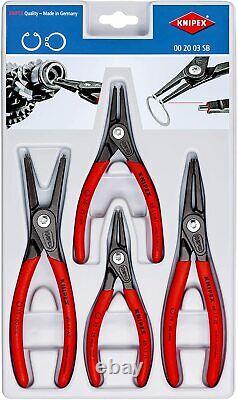 Knipex 4 Piece Precision Straight Internal/External Circlip Pliers Set, 00 20 03