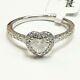 Last Piece. 0.40ct Natural Heart Diamond Halo Engagement Ring, Heavy White Gold