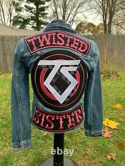 Ladies Denim Jacket Twisted Sister Back Patch Sz Med 80s Heavy Metal Dee Snider