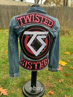 Ladies Denim Jacket Twisted Sister Back Patch Sz Med 80s Heavy Metal Dee Snider