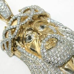 Large 3D Gold Jesus Piece Triple Plated Heavy Top Quality