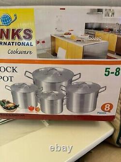 Large Alluminium Heavy Duty 4 Piece Stock Pots Restaurants, Home, Catering