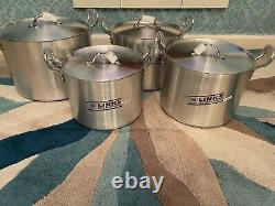 Large Alluminium Heavy Duty 4 Piece Stock Pots Restaurants, Home, Catering