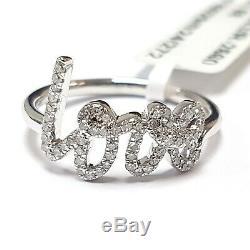 Last Piece 0.35ct Round Diamond Love Ring, UK Hallmarked Heavy 18k White Gold