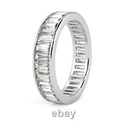 Last Piece 3.5mm 2.00Ct Baguette Diamond Full Eternity Ring, Heavy 18k White Gold