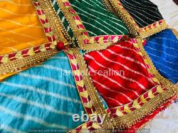 Lot Lehriya Dupatta, Rajasthani Lahriya Dupatta, Chiffon Women Heavy Dupatta