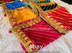 Lot Lehriya Dupatta, Rajasthani Lahriya Dupatta, Chiffon Women Heavy Dupatta