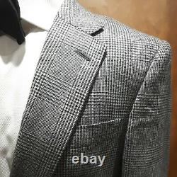 Lutwyche Savile Row Handmade Heavy Wool Grey Check Suit 36S RRP £1,800.00