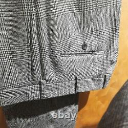 Lutwyche Savile Row Handmade Heavy Wool Grey Check Suit 36S RRP £1,800.00