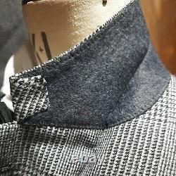 Lutwyche Savile Row Handmade Heavy Wool Grey Check Suit 36S RRP £1,800.00