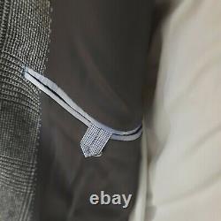Lutwyche Savile Row Handmade Heavy Wool Grey Check Suit 52 Reg RRP £1,800.00