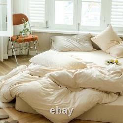 Luxury Heavy Bed Sheets & Duvet Set 1000TC Ivory (Cream)Solid Single/Double/King