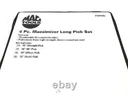 Mac Tools 4 Piece Heavy Duty Xtra Long Pick and Awl Set With Comfort Grip PSM4XL