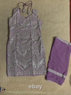 Mauve Heavy Wedding/bride Sharara Suit 3pc Salwar Kameez With Dupatta Dress