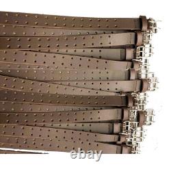 Men's Leather Belt Full Grain 1 Piece Heavy-Duty 2 Hole Double Prong Lot of 24
