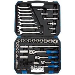 Metric Tool Kit 1/4 3/8 And 1/2 Sq Dr 75 Piece Heavy Duty Draper Stock No 16364
