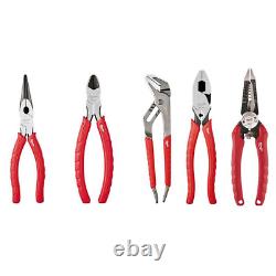 Milwaukee Electrician Pliers Hand Tool Plier Set Forged Rust Resistant 5 Piece