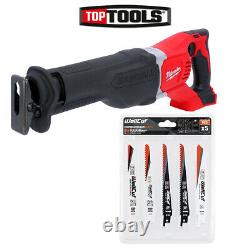 Milwaukee M18BSX M18 18V Heavy Duty Reciprocating Saw With 5 Piece Saw Blade