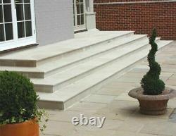 Mint Indian Sandstone Sawn Honed Bull Nose Steps 1200X350 MM Patio Paving Stones