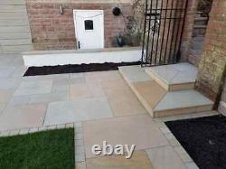 Mint Indian Sandstone Sawn Honed Bull Nose Steps 1200X350 MM Patio Paving Stones