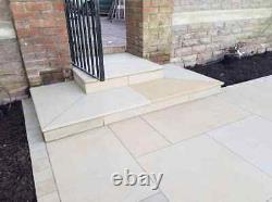 Mint Indian Sandstone Sawn Honed Bull Nose Steps 1200X350 MM Patio Paving Stones