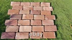 Modak 40mm Driveway Block Paving Setts India Sandstone Garden Material 200x100mm