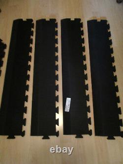 NEW 9 Piece 55 Square ANTI-FATIQUE Black BEVELED RUBBER Heavy Duty Floor MAT