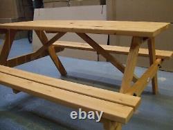 NEW HAND MADE 5FT 6 seat PATIO GARDEN PUB PICNIC BENCH TABLE SEAT HEAVY DUTY