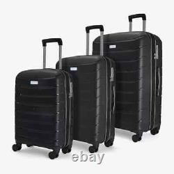 NEW Rock Prime 3 Piece Hardside Luggage Set in Black