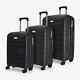 New Rock Prime 3 Piece Hardside Luggage Set In Black