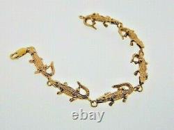 New 14kt Solid Gold Aligator Bracelet Heavy 18 Gr 7 Amazing Custom Piece