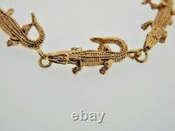 New 14kt Solid Gold Aligator Bracelet Heavy 18 Gr 7 Amazing Custom Piece