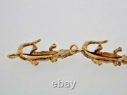 New 14kt Solid Gold Aligator Bracelet Heavy 18 Gr 7 Amazing Custom Piece