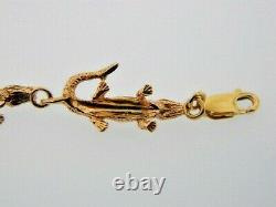 New 14kt Solid Gold Aligator Bracelet Heavy 18 Gr 7 Amazing Custom Piece